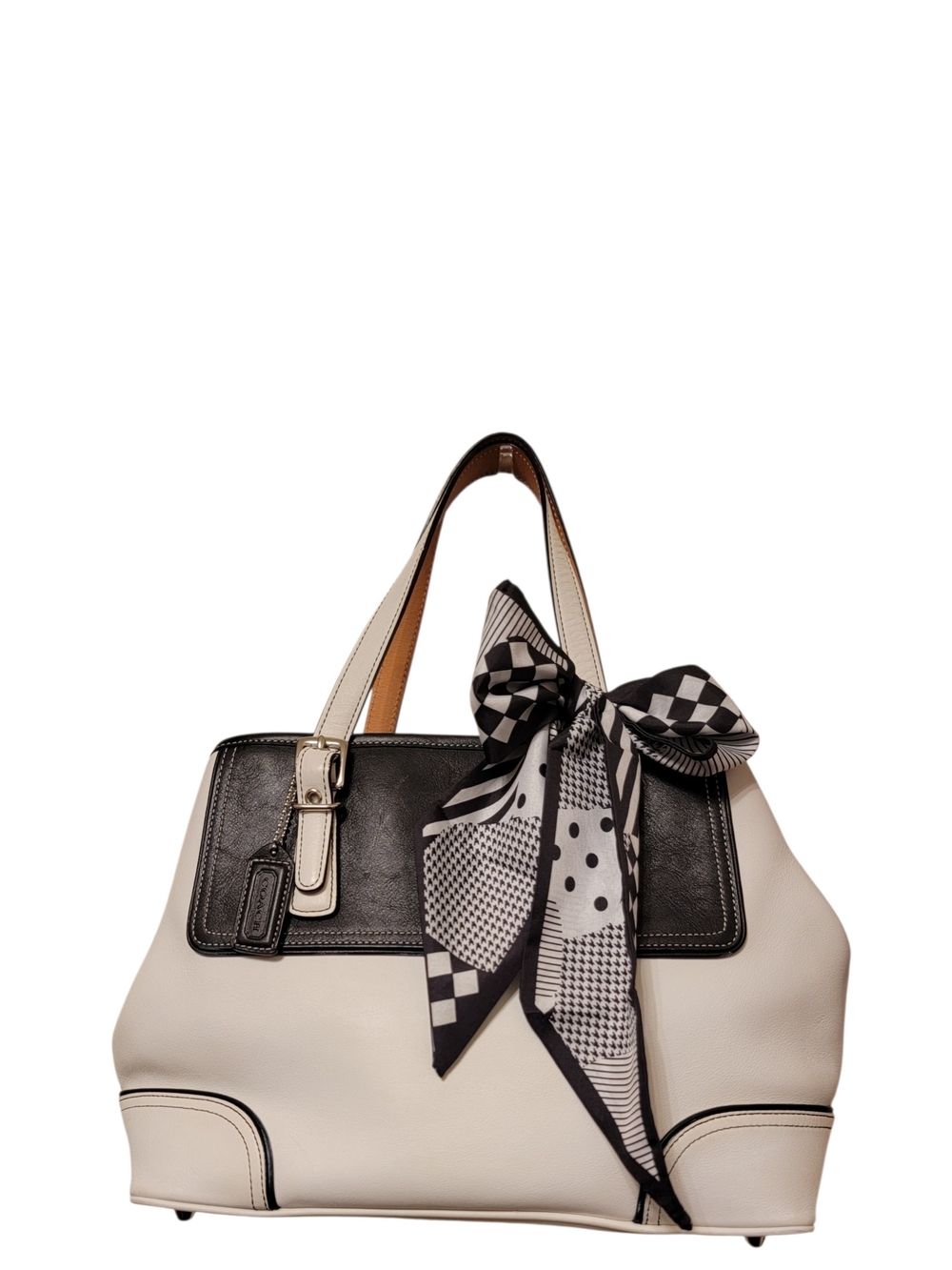 Coach 2003 Vintage Hampton Black and White Leather